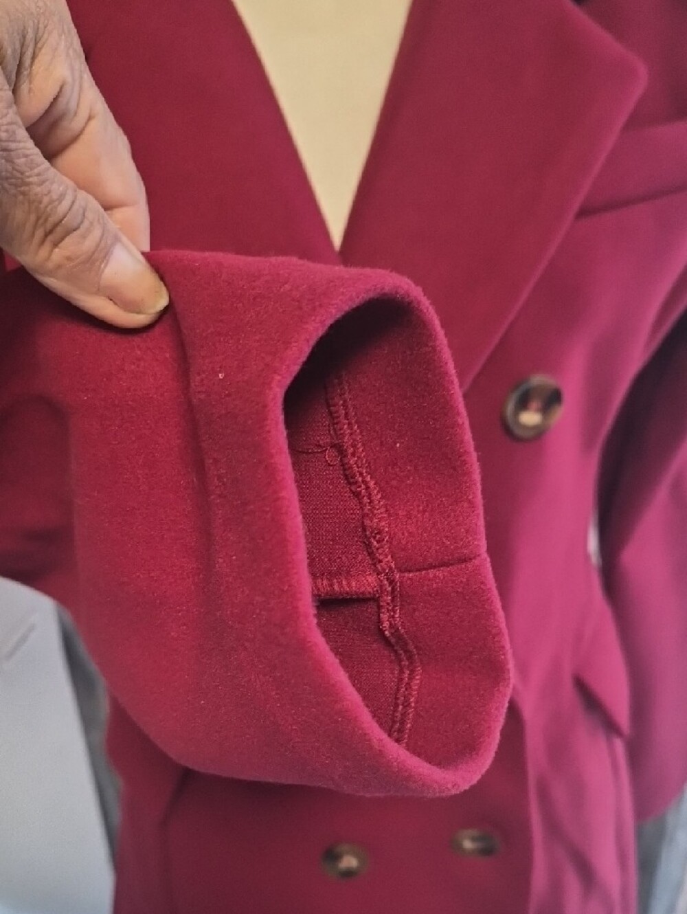 Love Tree Wine  Color Pea Coat - Picture 3 of 9